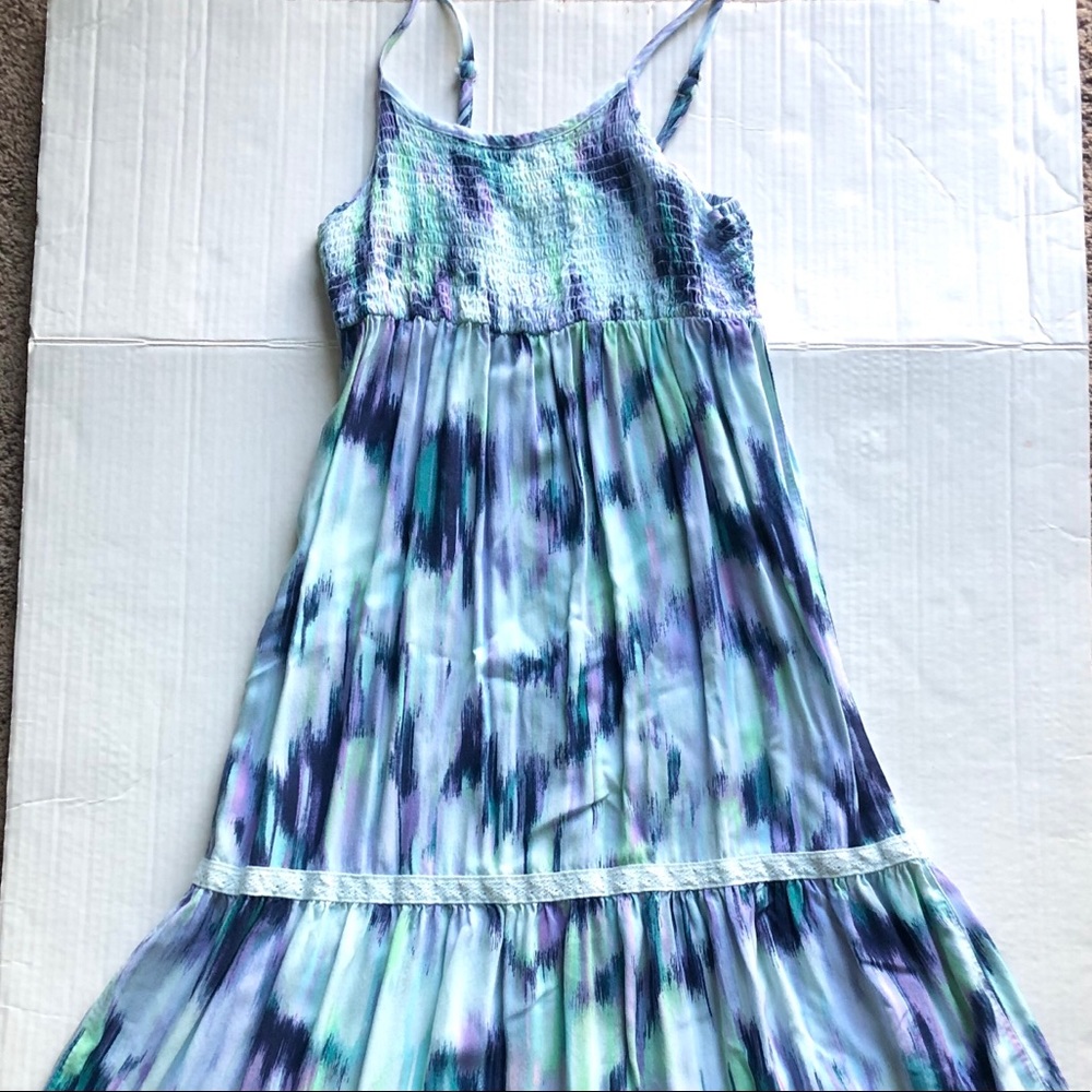 Cat & Jack Girls Mint Purple Blue Tie-Dye Maxi Dress